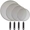 U.S. Kitchen Supply 4-Piece Stainless Steel Splatter Guard Set (13", 11.5", 10",8”) Fine Mesh Cover, Grease & Oil, Splatter Screen for Frying Pan, Cooking Pots, with Comfort Grip Handles